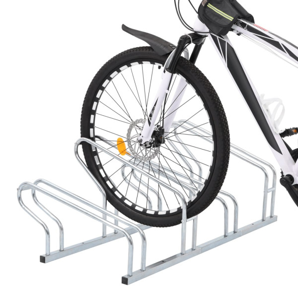 Soporte para 4 bicicletas suelo independiente acero galvanizado D