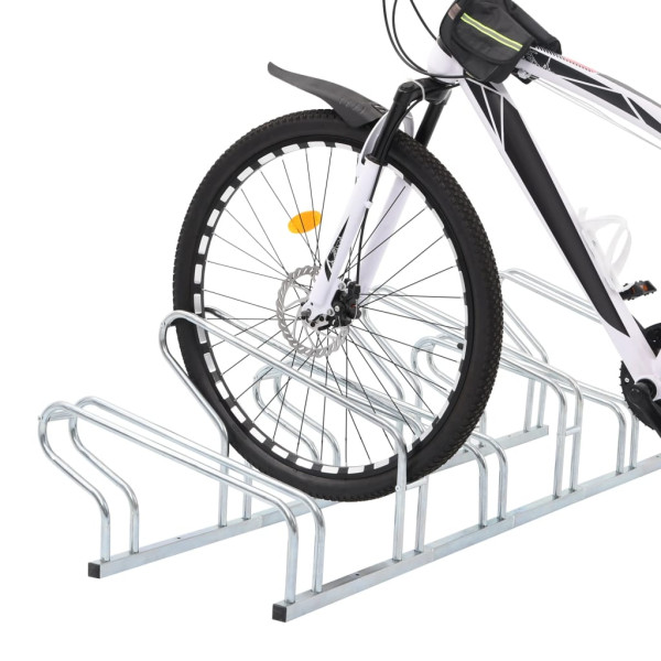 Soporte para 6 bicicletas suelo independiente acero galvanizado D