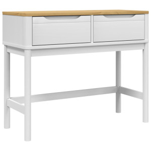Mesa consola FLORO 89.5x36.5x73 cm pinho maciço branco H