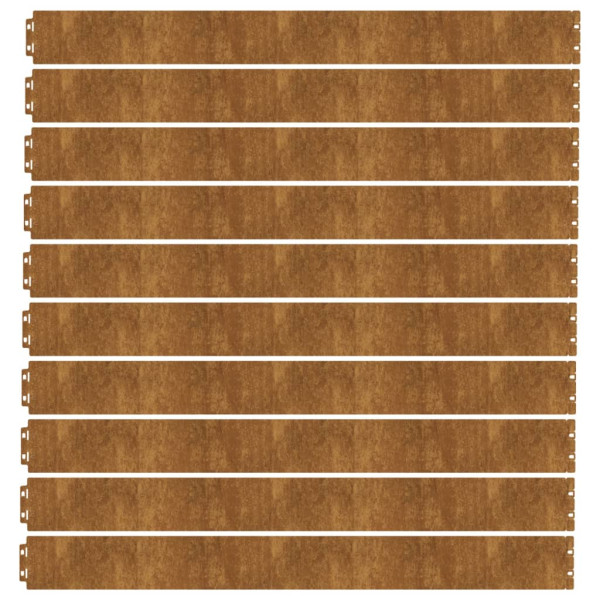 Bordes de césped acero corten flexible 10 piezas 10x103 cm M 4