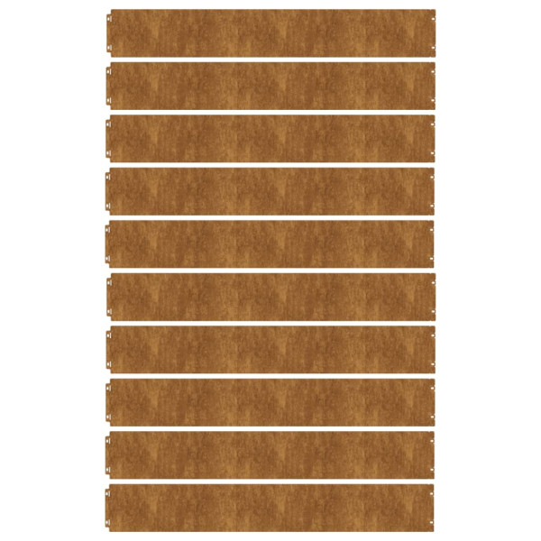 Bordas de relvado 10 pcs 15x103 cm aço corten flexível M 4