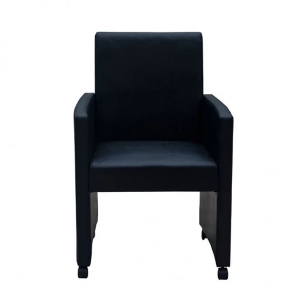 Cadeiras de jantar 2 pcs couro artificial preto M 5
