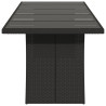 Mesa de jardim com tampo de vidro 240x90x75 cm vime PE preto 5