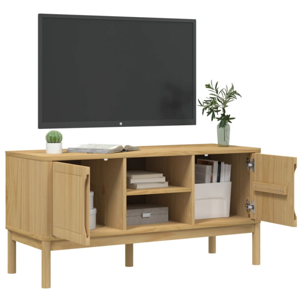 Móvel de TV FLORO 114x43x55 cm pinho maciço castanho mel M 4