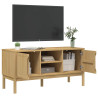 Mueble de TV FLORO madera maciza pino marrón cera 114x43x55 cm 4
