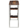 Mesa consola acero inoxidable madera maciza traviesa plateado 3