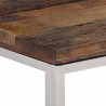 Mesa consola acero inoxidable madera maciza traviesa plateado 4