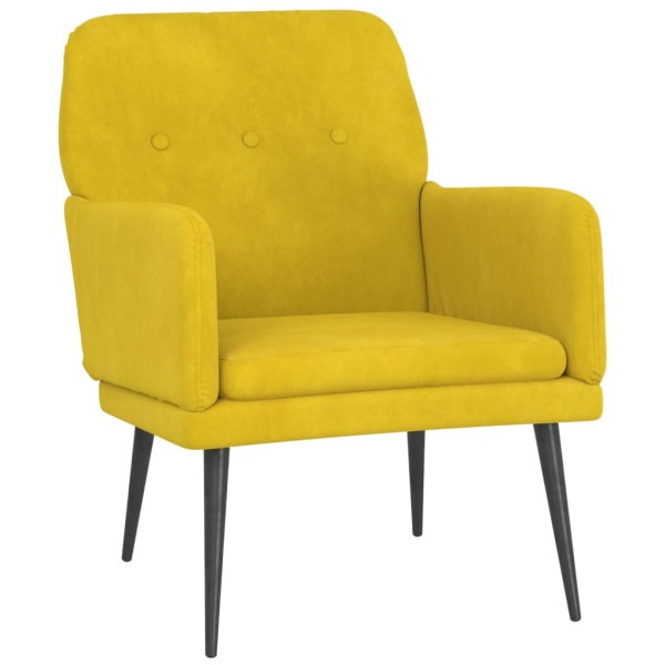 Cadeira c/ apoio de braços 62x79x79 cm veludo amarelo M 2