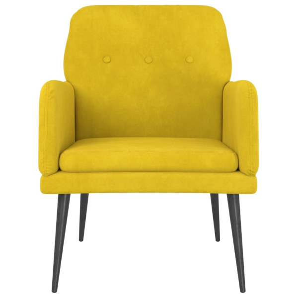 Sillón de terciopelo amarillo 62x79x79 cm M 3