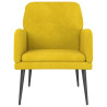 Sillón de terciopelo amarillo 62x79x79 cm 3