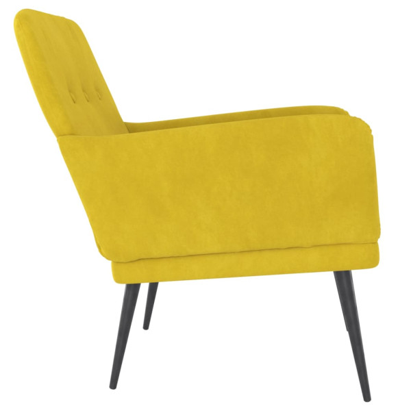 Sillón de terciopelo amarillo 62x79x79 cm M 4