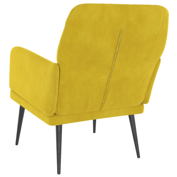 Sillón de terciopelo amarillo 62x79x79 cm M 5