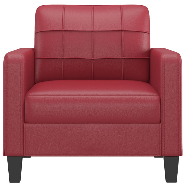 Sillón cuero sintético rojo tinto 60 cm M 3