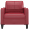 Sillón cuero sintético rojo tinto 60 cm 3