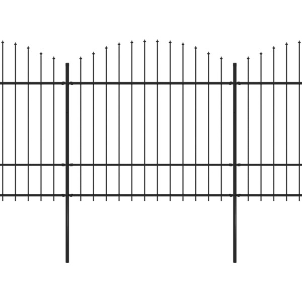 Cerca de jardim com topo em lanças (1.5-1.75)x10.2 m aço preto M 2