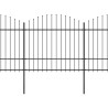 Valla de jardín con punta de lanza acero negro (1.5-1.75)x13.6m 2