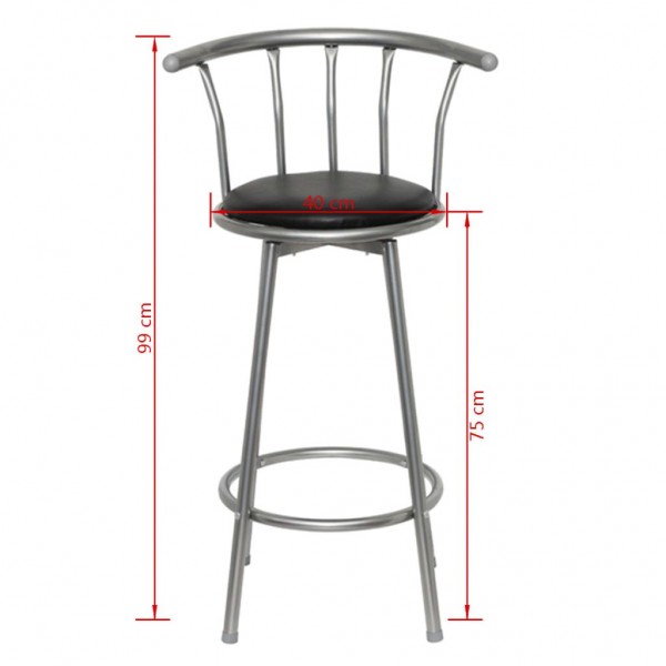 Bancos de bar 2 pcs couro artificial preto M 5