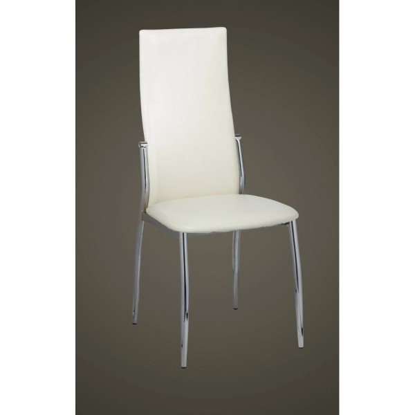 Sillas de comedor 2 unidades cuero sintético blanco M 3