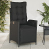Sillones reclinables jardín con reposapiés 2 uds ratán PE negro 3