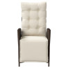 Sillón reclinable de jardín con reposapiés ratán PE marrón 4