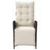 Sillón reclinable de jardín con reposapiés ratán PE negro 4