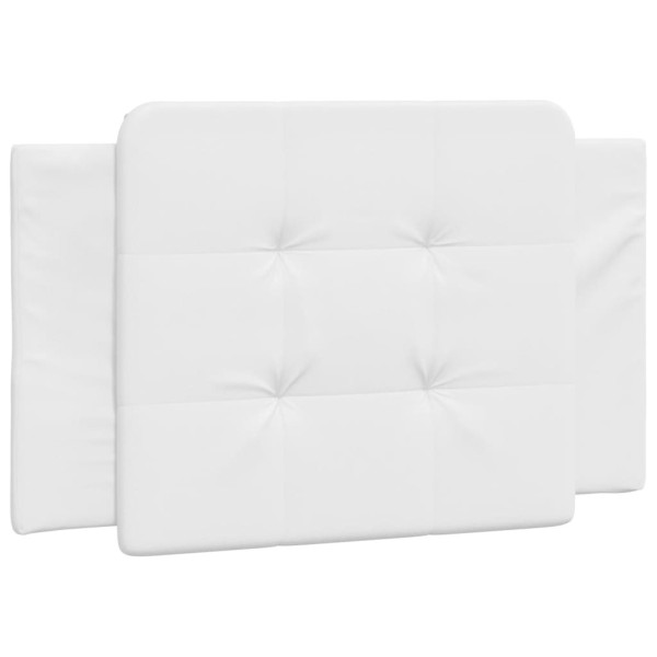 Cabecero de cama acolchado cuero sintético blanco 80 cm M 2