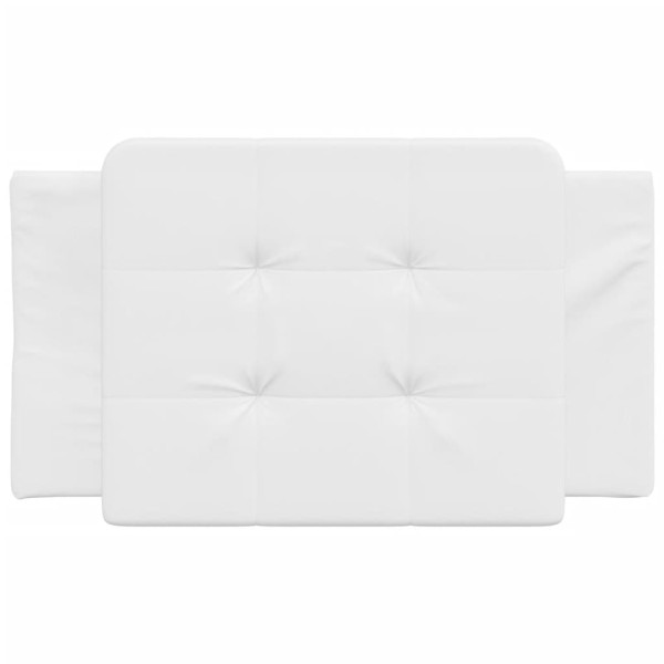 Cabecero de cama acolchado cuero sintético blanco 80 cm M 4