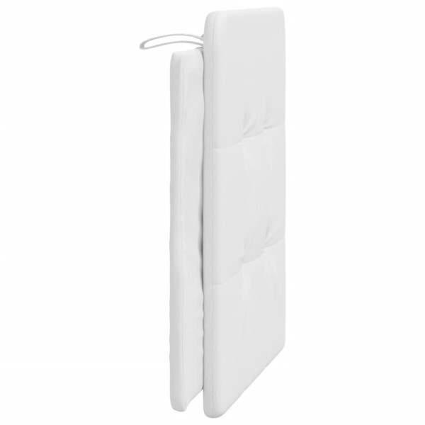 Cabecero de cama acolchado cuero sintético blanco 80 cm M 5