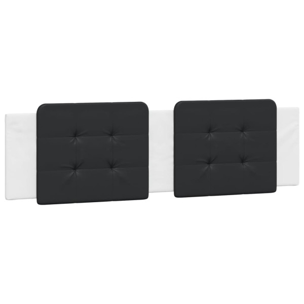 Cabecero de cama acolchado cuero sintético negro blanco 180 cm M 2