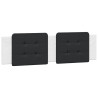 Cabecero de cama acolchado cuero sintético negro blanco 180 cm 2