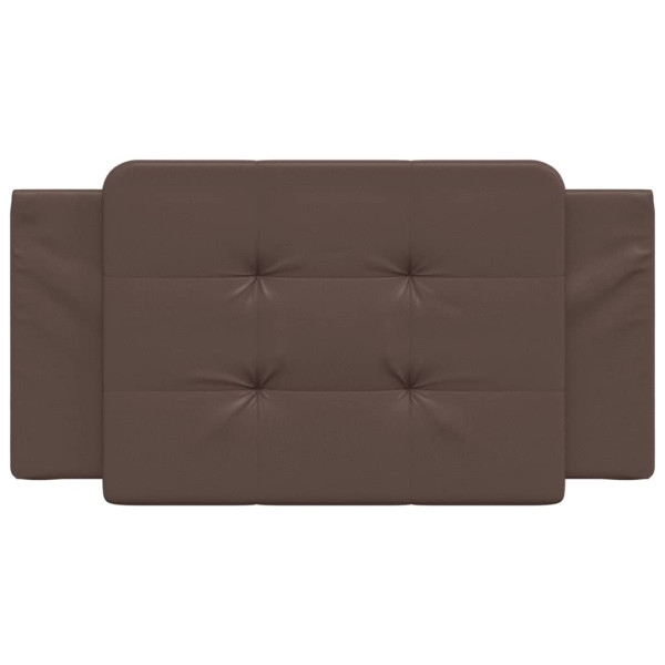 Almofadão de cabeceira 100 cm couro artificial castanho M 4