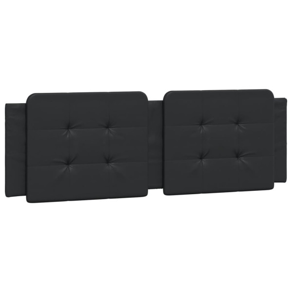 Cabecero de cama acolchado cuero sintético negro 160 cm M 2