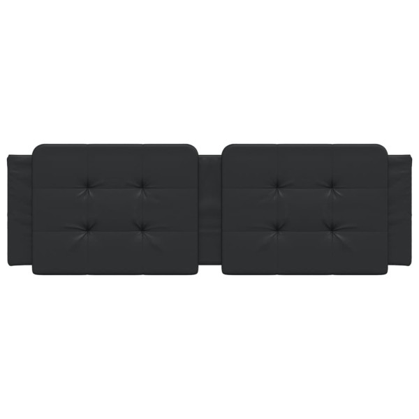 Cabecero de cama acolchado cuero sintético negro 160 cm M 4