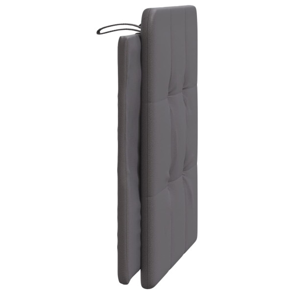Cabecero de cama acolchado cuero sintético gris 80 cm M 5