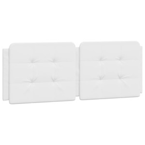 Almofadão de cabeceira 120 cm couro artificial branco H