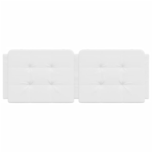 Cabecero de cama acolchado cuero sintético blanco 120 cm M 4