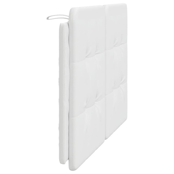 Almofadão de cabeceira 120 cm couro artificial branco M 5