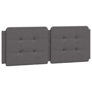 Cabecero de cama acolchado cuero sintético gris 120 cm H