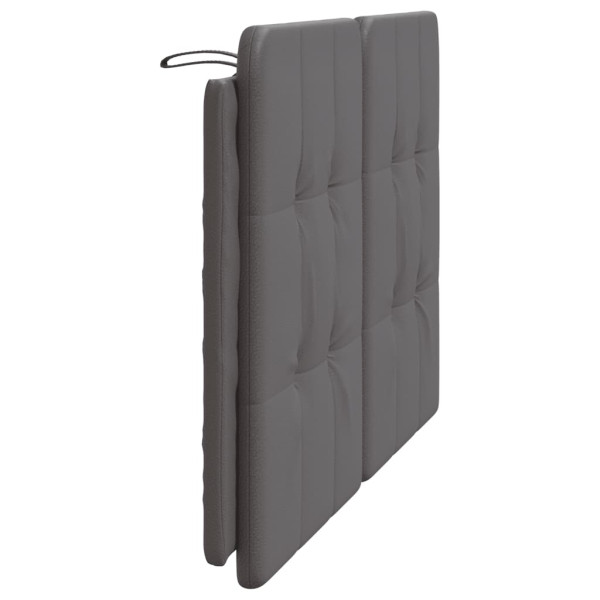 Cabecero de cama acolchado cuero sintético gris 120 cm M 5