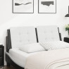 Cabecero de cama acolchado cuero sintético blanco negro 140 cm 1