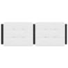 Cabecero de cama acolchado cuero sintético blanco negro 140 cm 4