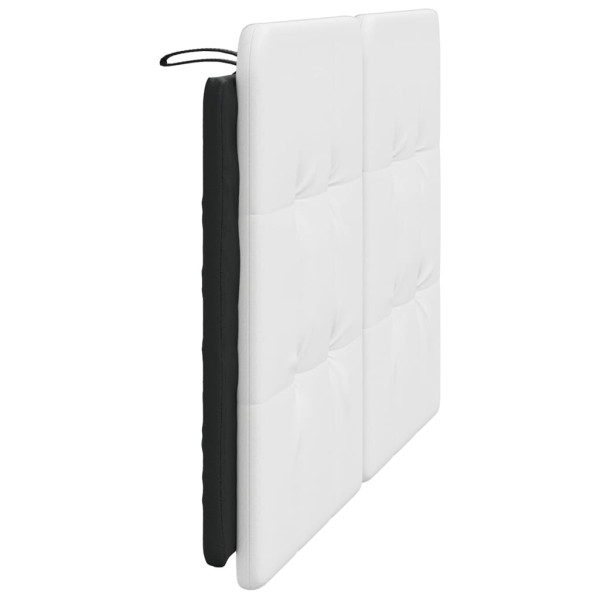 Almofadão de cabeceira 140 cm couro artificial branco e preto M 5