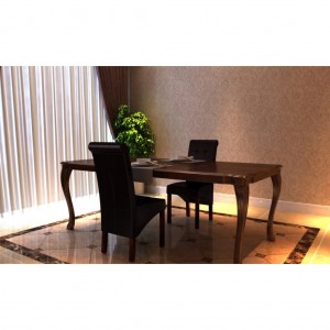 Sillas de comedor 2 unidades cuero sintético marrón H