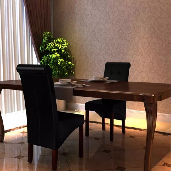 Cadeiras de jantar 2 pcs couro artificial preto M 3