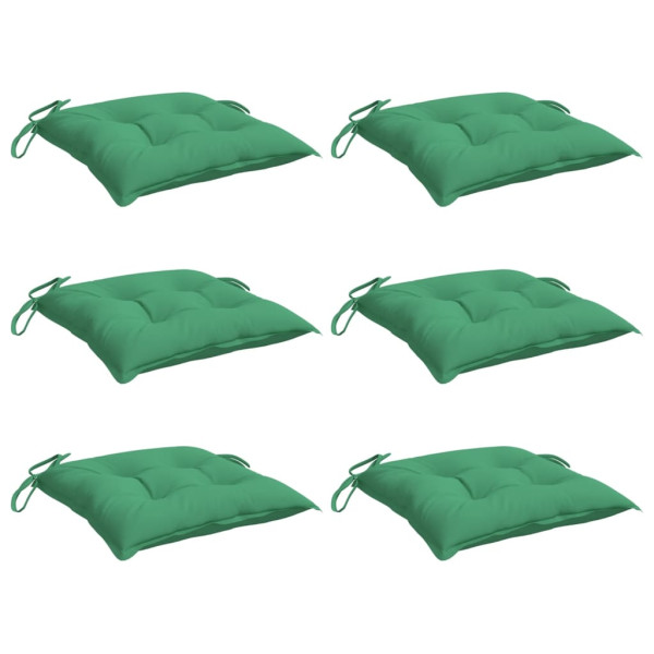 Almofadões de cadeira 6 pcs 40x40x7 cm tecido oxford verde M 3