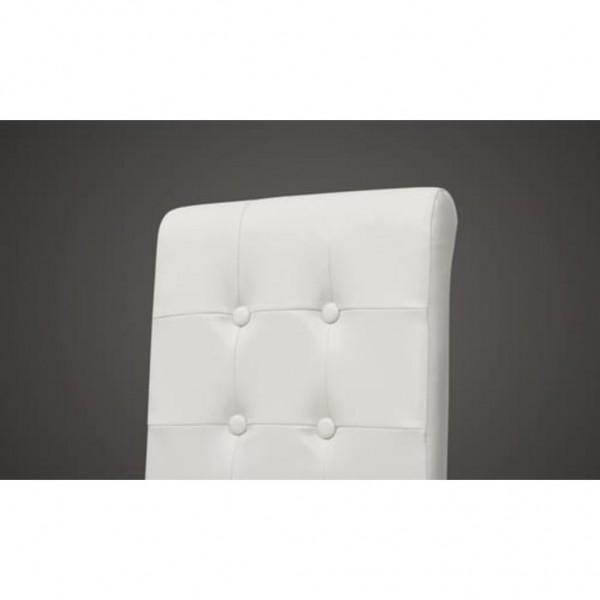 Sillas de comedor 2 unidades cuero sintético blanco M 5