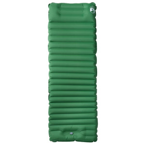 Colchón de camping autoinflable con almohada integrada verde H