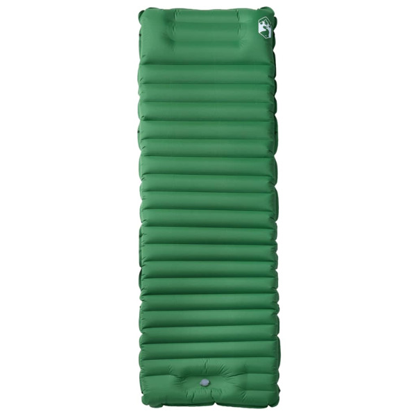 Colchón de camping autoinflable con almohada integrada verde M 2