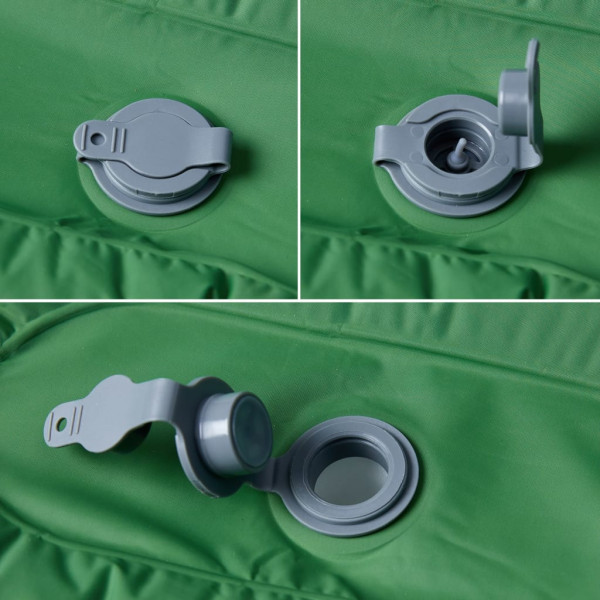 Colchón de camping autoinflable con almohada integrada verde M 4