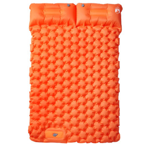 Colchón de camping autoinflable y almohadas 2 personas naranja H